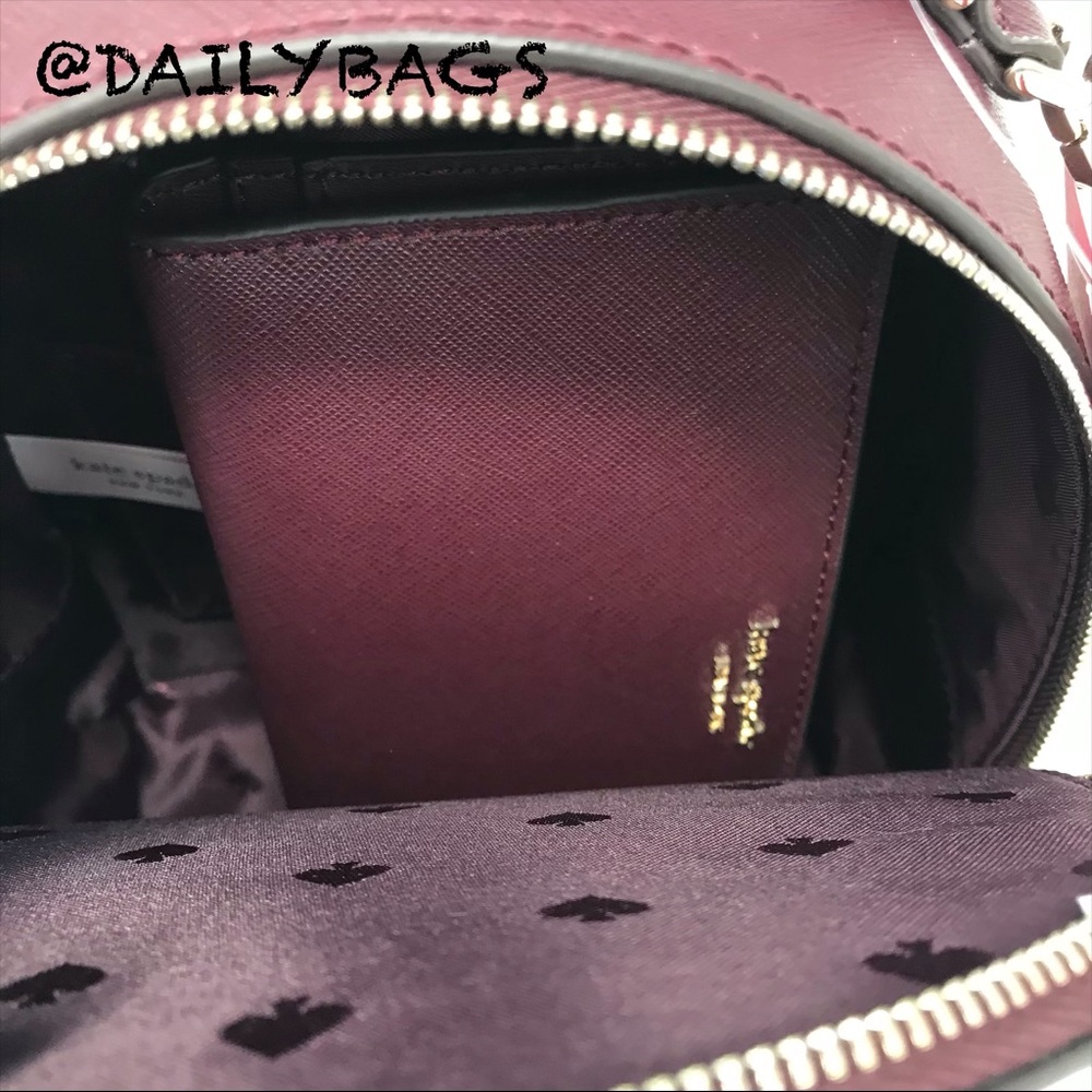 KATE SPADE MINI CONVERTIBLE BACKPACK CHERRY WALLET - Picture 5 of 8